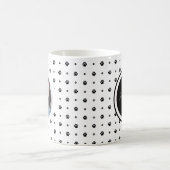 Hond Monogram Foto Paw Print Zwart-wit Koffiemok (Center)