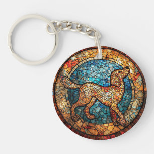 Hond Motief Met Levendige Kleuren Sleutelhanger