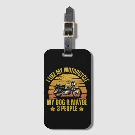 Hond Motorfiets Bagagelabel (Voorkant (verticaal))