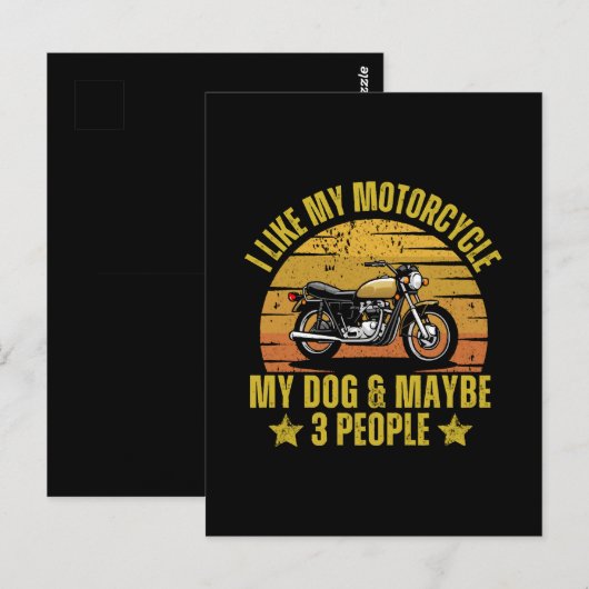 Hond Motorfiets Briefkaart (Voorkant / Achterkant)