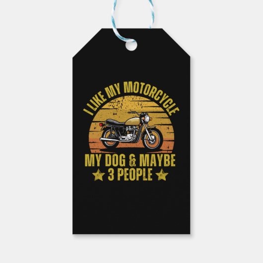 Hond Motorfiets Cadeaulabel (Achterkant)