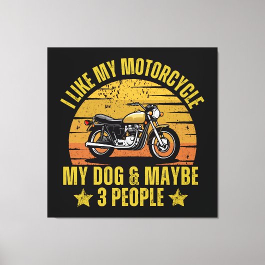 Hond Motorfiets Canvas Afdruk (Voorkant)