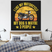 Hond Motorfiets Canvas Afdruk (Insitu (Slaapkamer))