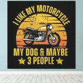 Hond Motorfiets Canvas Afdruk (Insitu (Houten vloer))