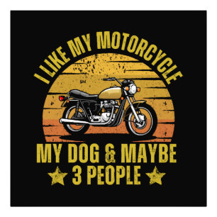 Hond Motorfiets Foto Afdruk