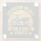Hond Motorfiets Glazen Onderzetter (Achterkant)