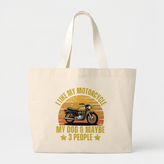 Hond Motorfiets Grote Tote Bag (Voorkant)
