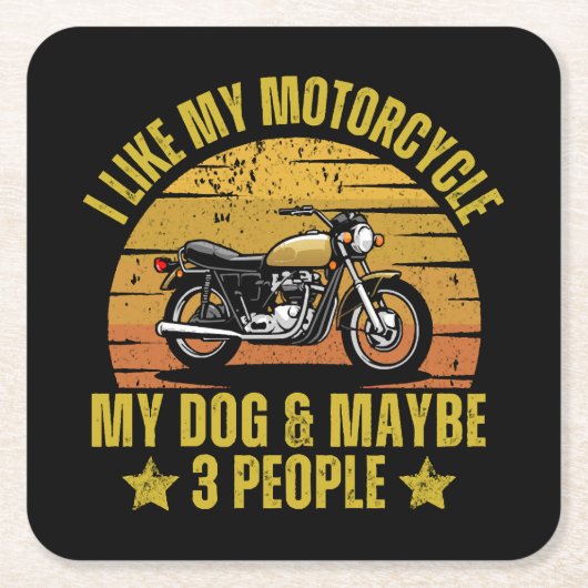 Hond Motorfiets Kartonnen Onderzetters (Voorkant)