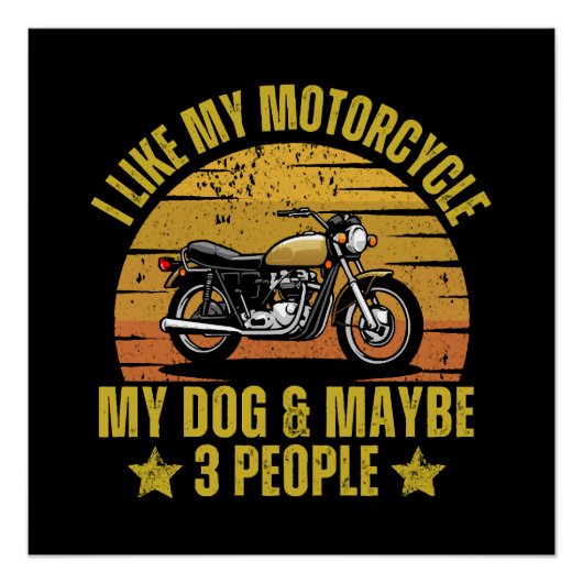 Hond Motorfiets Perfect Poster (Voorkant)
