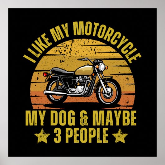 Hond Motorfiets Poster (Voorkant)