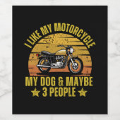 Hond Motorfiets Wijn Etiket (Enkel label)