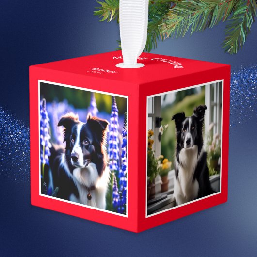 Hond Multi Foto Rood Kerstmis Decoratie