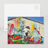 Hond Muurschildering Graffiti Briefkaart (Voorkant / Achterkant)