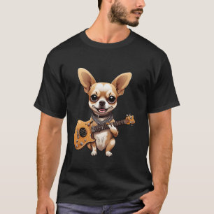 Hond muziek chihuahua Hond Ras Rockster Gitaar Roc T-shirt