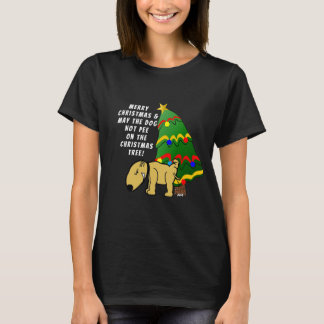 Hond niet plassen in de kerstboom t-shirt