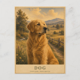Hond Noord-Amerikaanse platteland VINTAGE Briefkaart