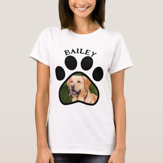 Hond of kat foto poot afdrukken t-shirt (Voorkant)