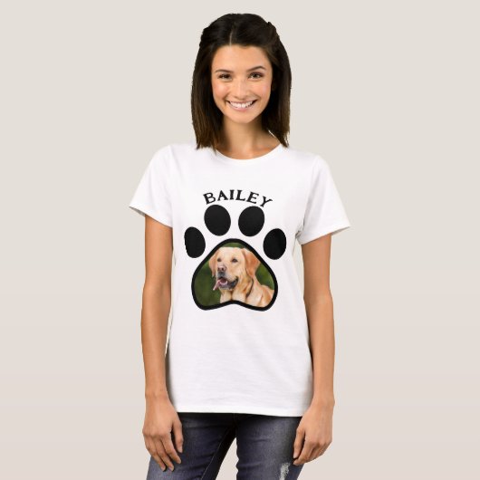 Hond of kat foto poot afdrukken t-shirt (Voorkant volledig)