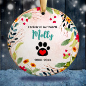 Hond of kat gedenkpoten kleurrijke krans keramisch ornament