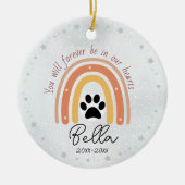 Hond of kat gedenkteken schattige regenboog keramisch ornament (Voorkant)