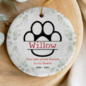 Hond of kat huisdier gedenkpoten groene krans keramisch ornament