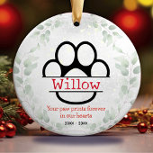 Hond of kat huisdier gedenkpoten groene krans keramisch ornament