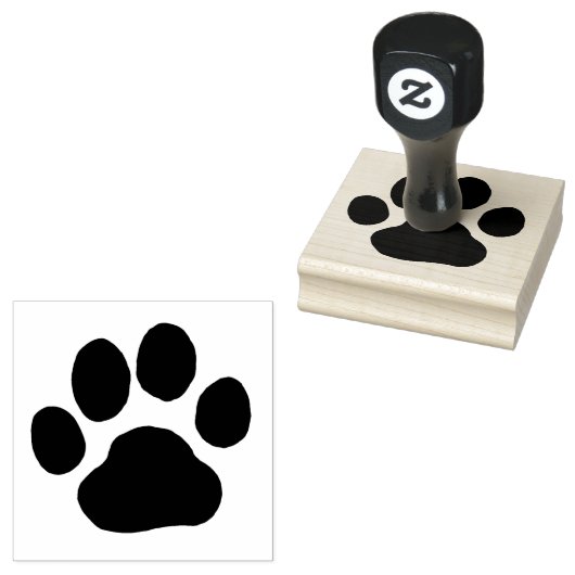 Hond- of kattenpootafdruk rubberstempel (Gestempeld)