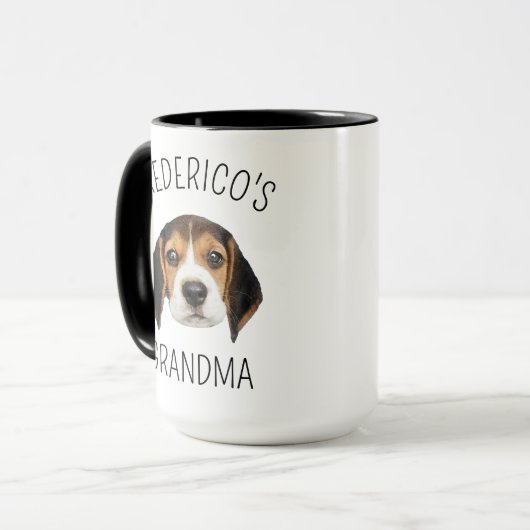 Hond Oma Custom Kat Gezicht Kat Eigenaar Huisdiere Mok (Voorkant links)