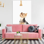 Hond omhoog kijkend bot canvas afdruk (Insitu (Woonkamer))