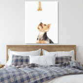 Hond omhoog kijkend bot canvas afdruk (Insitu (Slaapkamer))
