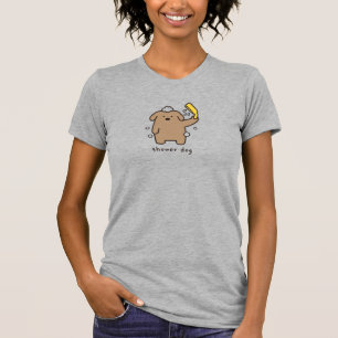 Hond onder de douche Bruine Poedel Bad Tijd Kawaii T-shirt
