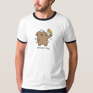 Hond onder de douche Bruine Poedel Bad Tijd Kawaii T-shirt