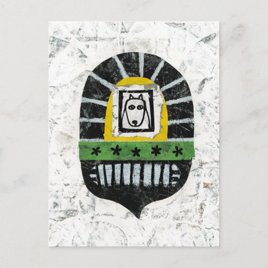 Hond onder het Briefkaart (Voorkant)