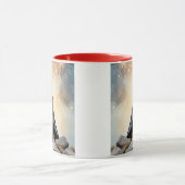 Hond onder vuurwerk. mok (Midden)