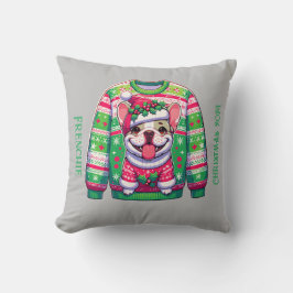 Hond ontwerp Franse bulldog Kerst grappig Kussen