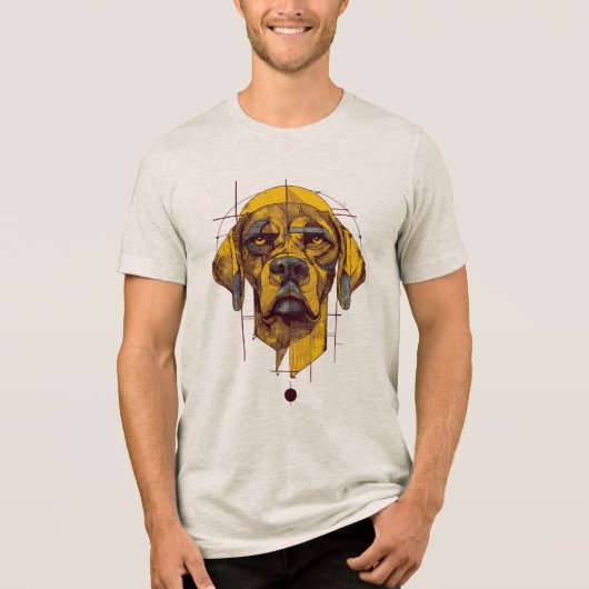 Hond ontwerp Tri-Blend shirt (Voorkant)