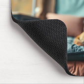Hond op Bed Muismat (Hoek)