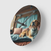 Hond op Bed Ronde Klok (Hoek)