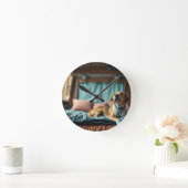 Hond op Bed Ronde Klok (Huis)