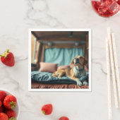 Hond op Bed Servet (Insitu)
