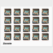 Hond op Bed Vierkante Sticker (Vel)