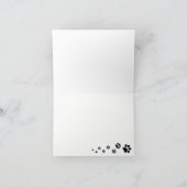 Hond op blanco briefkaart met pootafdrukken (Binnen)