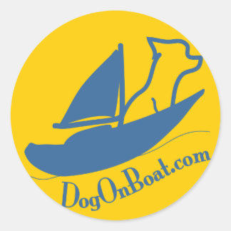 Hond op boot Logo Ronde Sticker