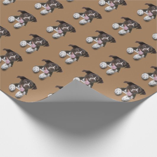 Hond op bruin cadeaupapier (Hoek)