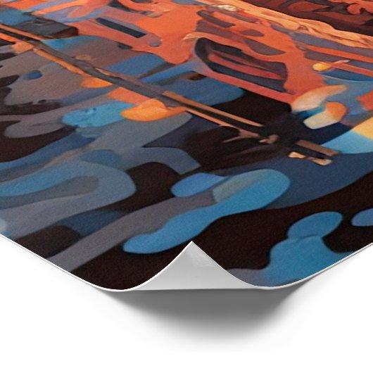 Hond op de fiets in de stad poster (Hoek)