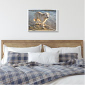 Hond op de oever canvas afdruk (Insitu (Slaapkamer))