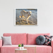 Hond op de oever canvas afdruk (Insitu (Woonkamer))