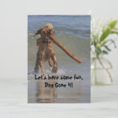 Hond op de strand kaart (Staand voorkant)