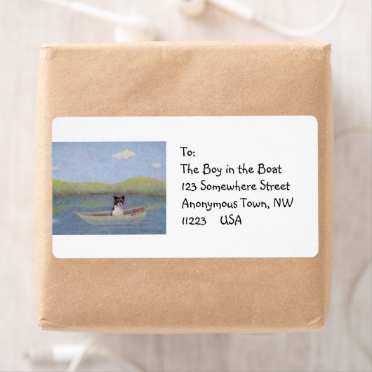 Hond op drift in vissersboot - Bob's Dream Etiket (Insitu)