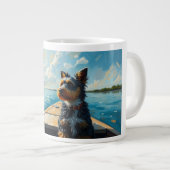 Hond op een boot grote koffiekop (Voorkant rechts)